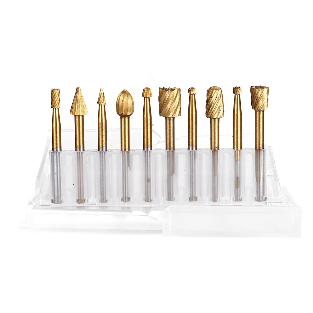 10pcs 1/8 Inch HSS Rotary Rasp Files | Woodworking Grinding Burr Bits - Image 5