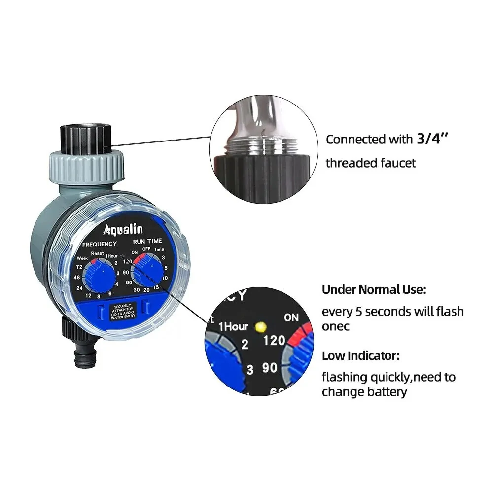 Aqualin Automated Garden Water Timer - 2 Pack with Sensor & Manual Override - Image 5