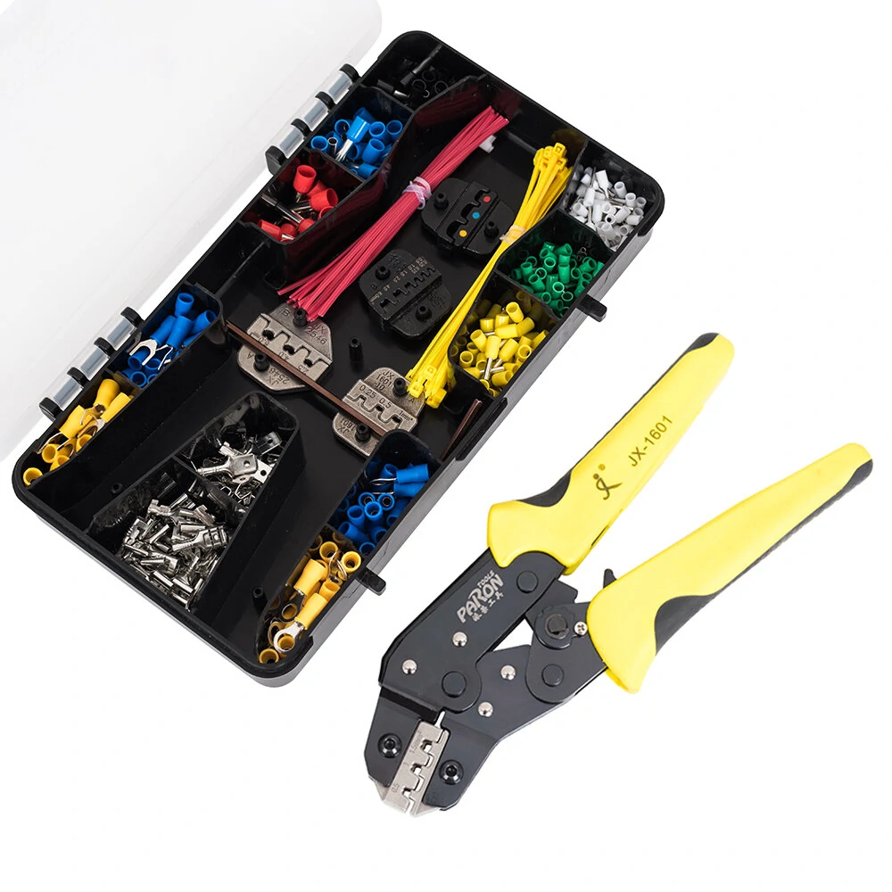 Paron JX-M5S 5-in-1 Ratchet Crimper Tool Kit with 450 Terminals | Tube Type - Image 3