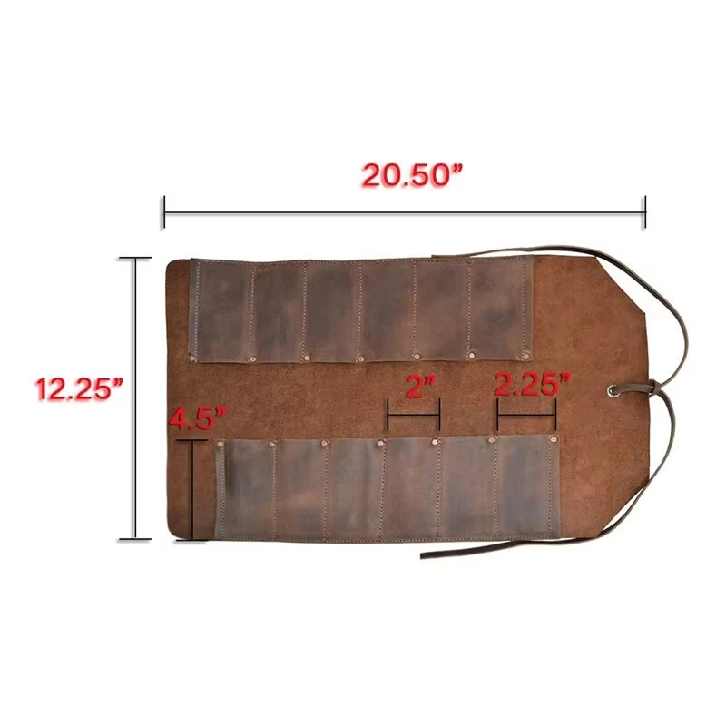 Leather Tool Roll Bag - Portable Wrench & Cutter Storage Pouch | Multifunction - Image 4