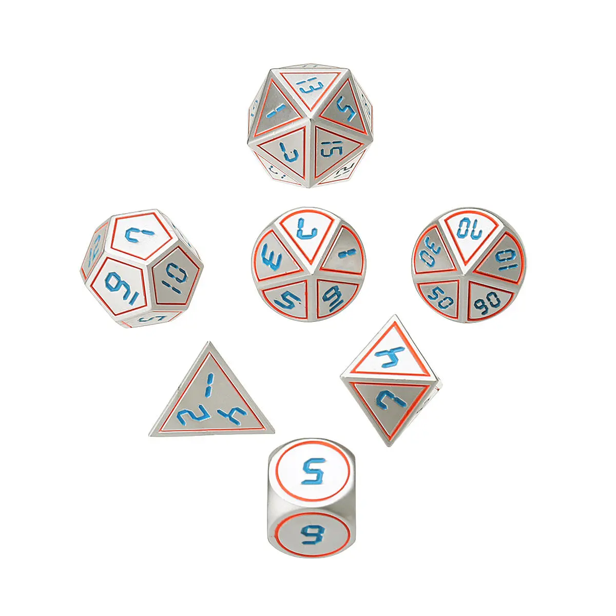 7Pcs Double Color Metal Polyhedral Dice Set | For DnD TTRPG & Children's Number Education - Image 5