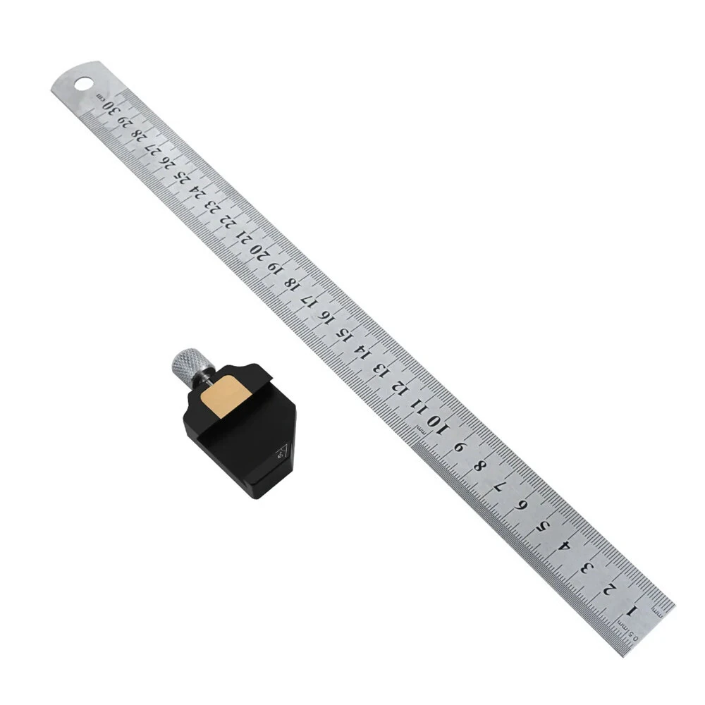 Combination Square - Adjustable Steel Ruler with 45/90 Degree Angle Gauge - Image 2