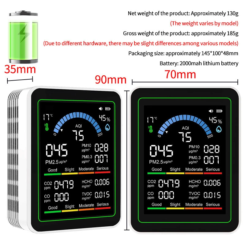 Air Quality Monitor - 10-in-1 Detector for CO Formaldehyde PM2.5 | Indoor/Outdoor - Image 5