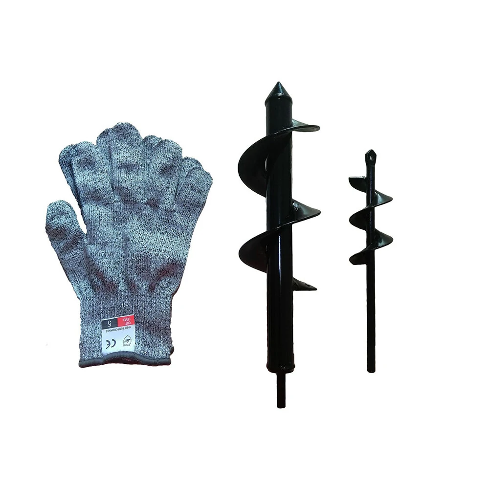 Garden Genie 8x30cm Auger Drill Bit Set with Gloves | Bedding & Weeds - Image 2