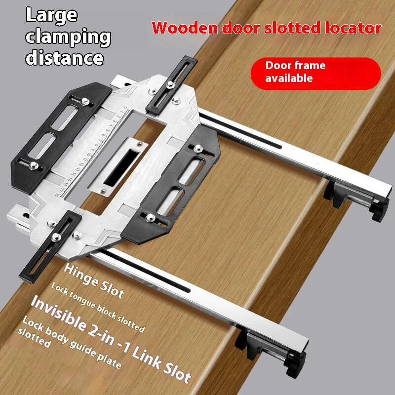 Aluminum Door Hinge Jig Guide - Woodworking Hole Opener & Lock Installation Tool - Image 3