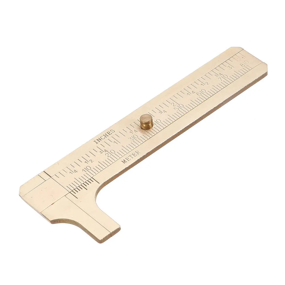 Mini Brass Vernier Caliper - 80mm Double Scale Sliding Gauge Pocket Tool - Image 2