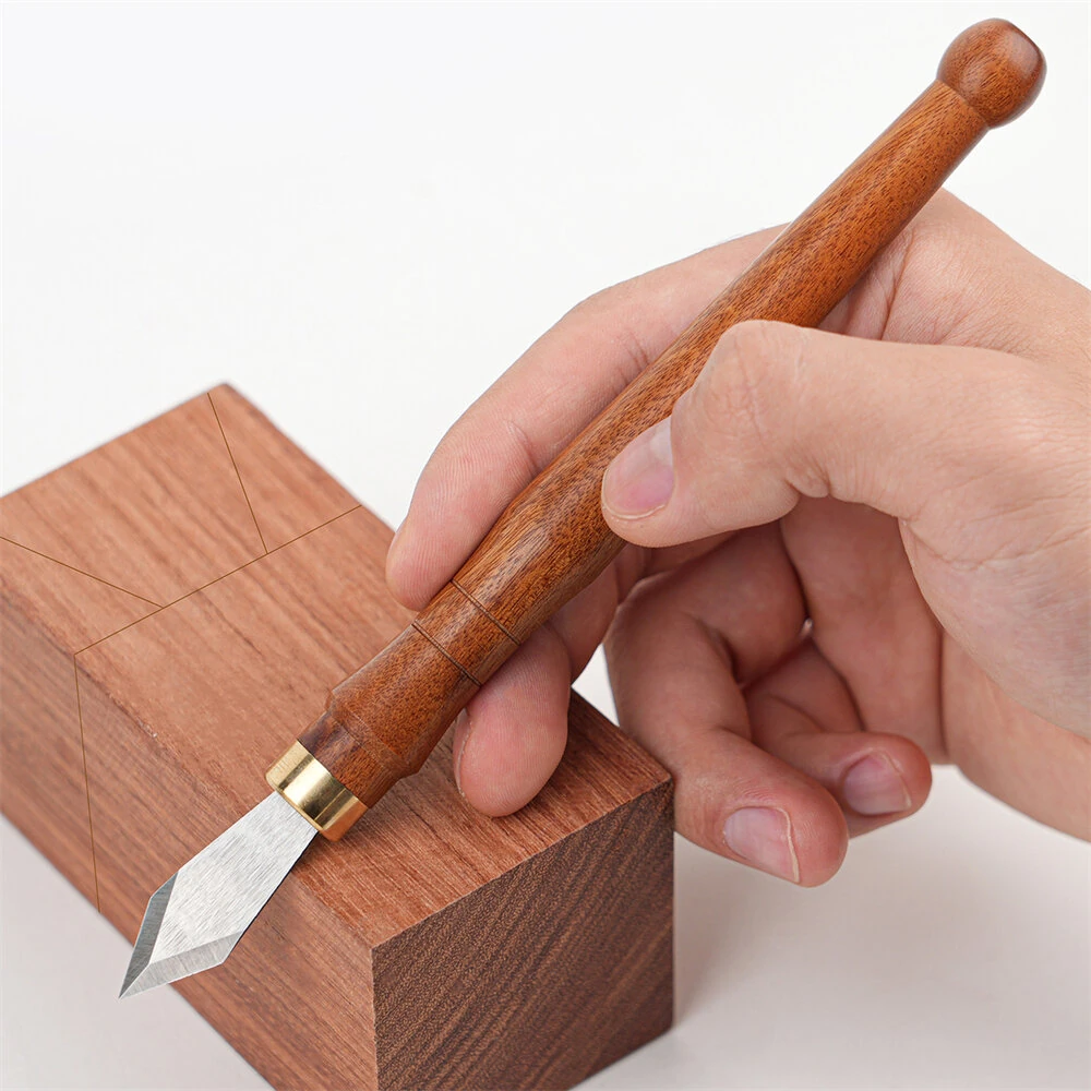MG0-000-0166 Marking Knife - 1.1mm High Speed Steel Blade - Sourwood Handle & Brass Ferrule - Image 2