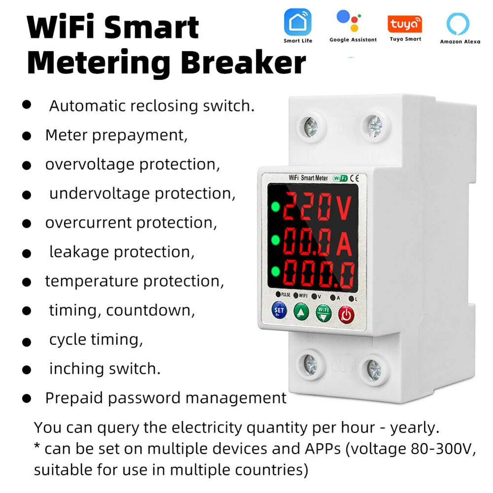 Tuya WiFi RMWF-3MA 63A Smart Metering Switch | Triple Display & Remote Control - Image 3