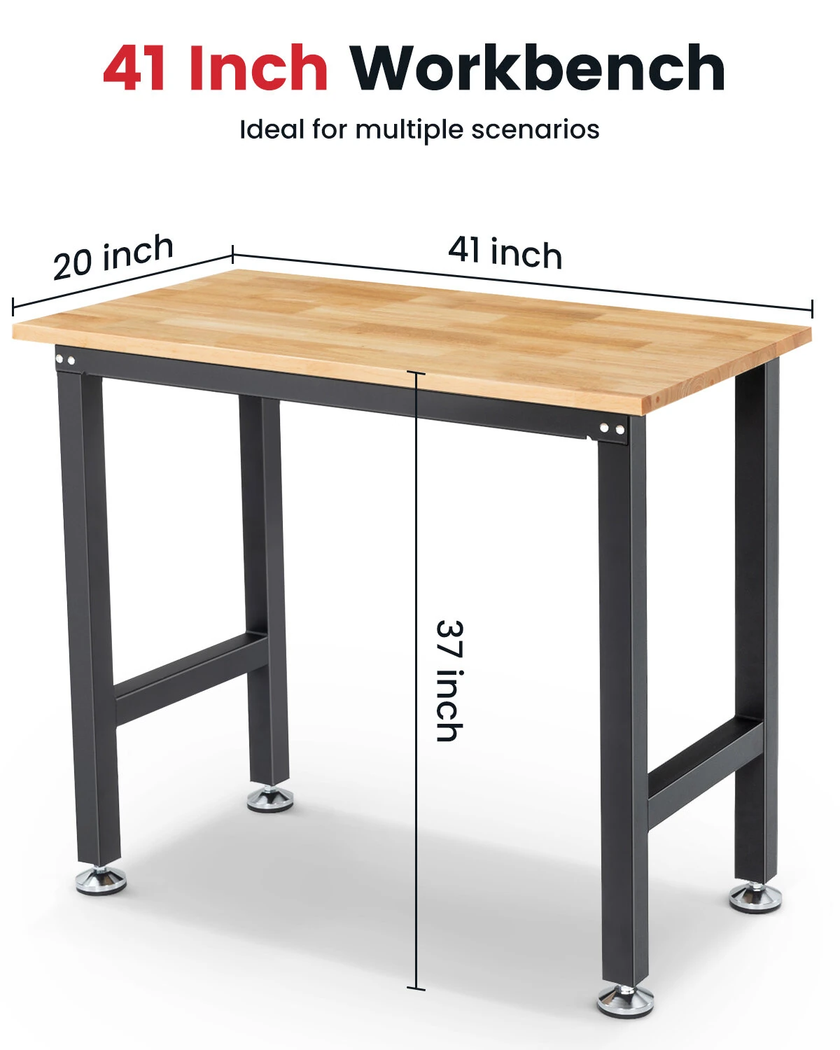 ENJOYWOOD 41 inch Workbench - 1500 LBS Capacity Rubber Wood Top | Router Table - Image 3