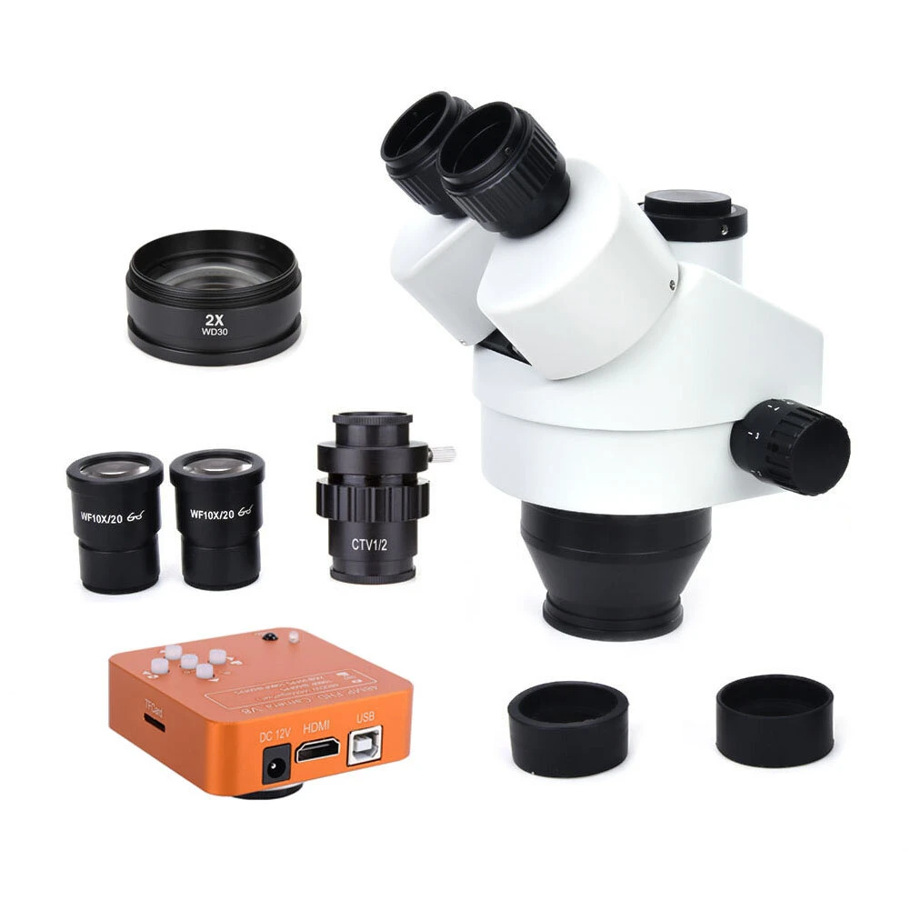 HAYEAR 7X-90X Trinocular Stereo Microscope | 48MP Camera | 1080P LED Illumination - Image 5
