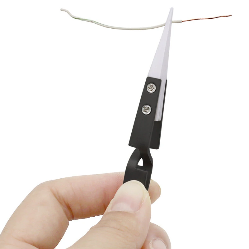 3PCS Anti-Static Ceramic Tweezers - Reverse & Straight Tips - ESD Safe for Electronics - Image 4
