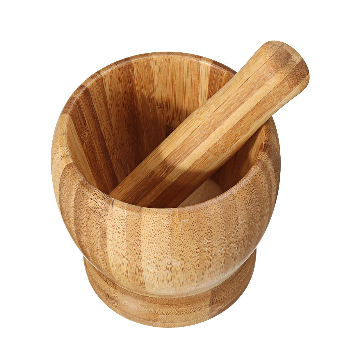 Bamboo Mortar and Pestle | Garlic Presser & Spice Grinder | Kitchen Hand Tool - Image 5