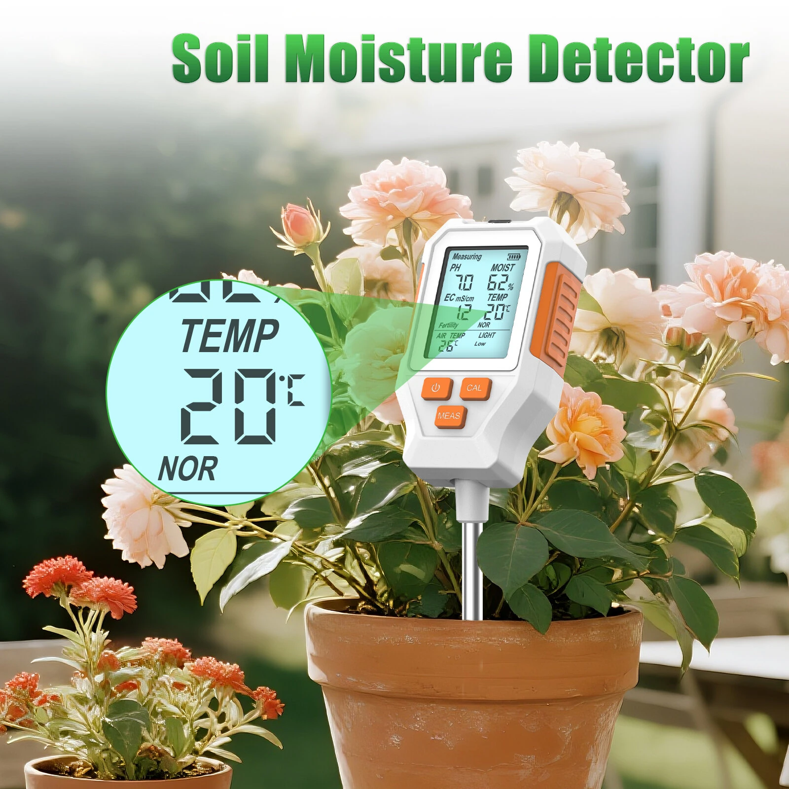SGS12 3-in-1 Soil Analyzer - Measures Moisture, pH, Fertility | Digital Display - Image 5