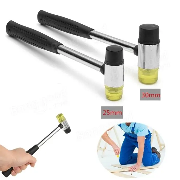 Rubber Mallet Hammer - 25mm & 30mm Double Face Nylon Head - Soft Tap Tool - Image 4