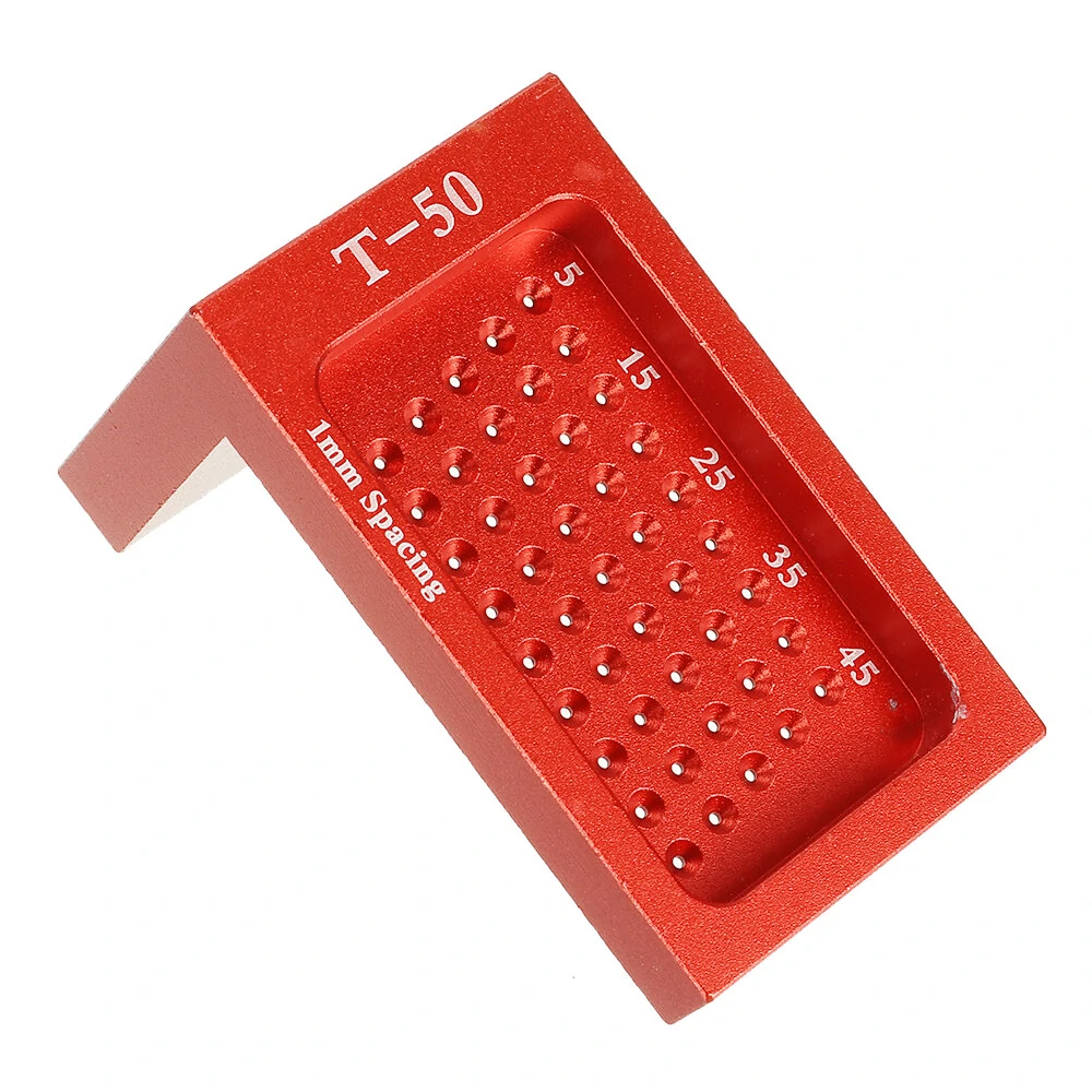 T-Type Ruler & Line Scriber for Woodworking - Aluminum Alloy with 1mm Holes - Image 2