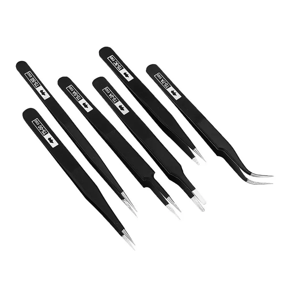 ESD Anti-Static Stainless Steel Tweezers | Curved & Straight Precision Tools - Image 4