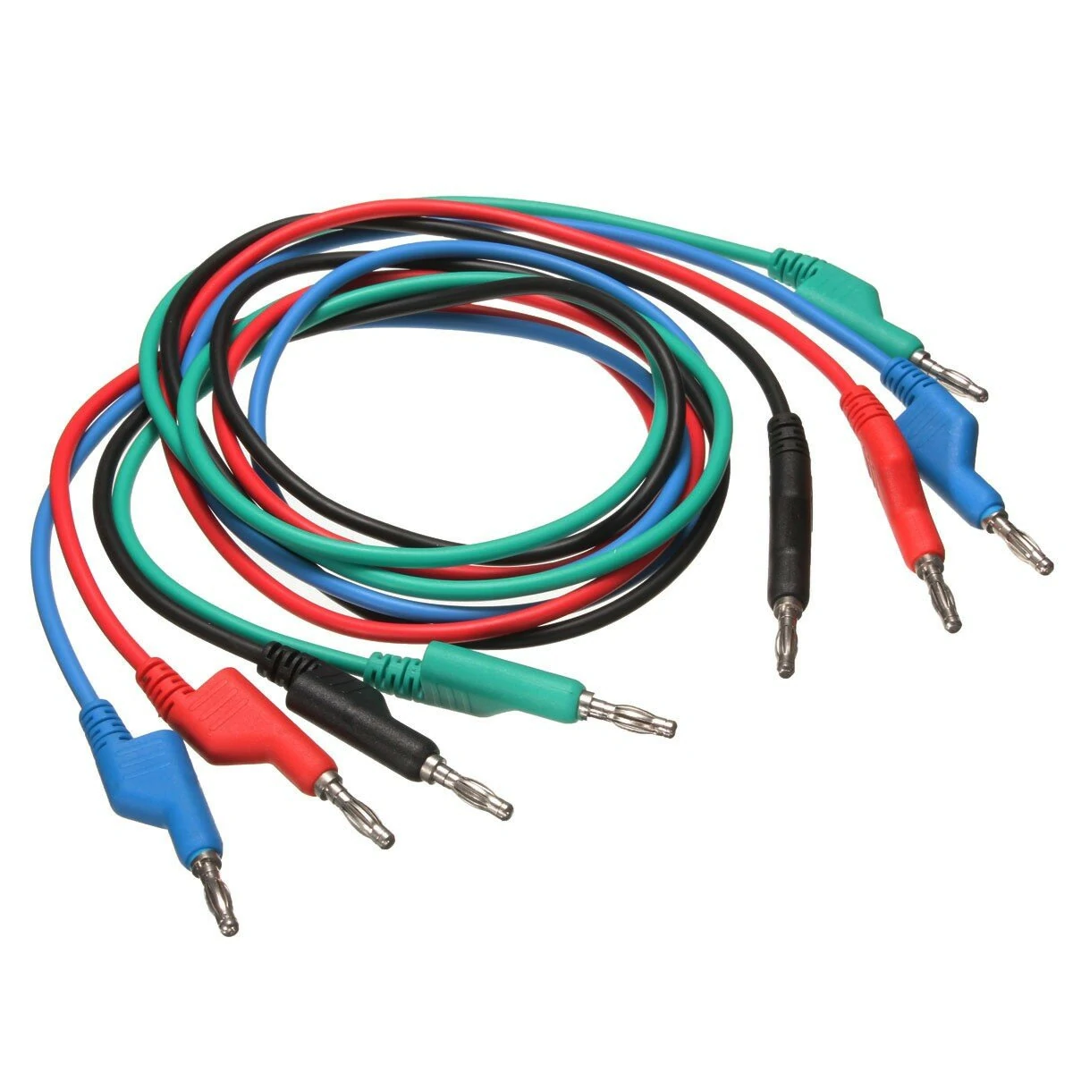 DANIU 4mm Banana to Banana Test Lead Cable - 1M Length, 4pcs, Soft Silicone, 4 Colors - Image 3