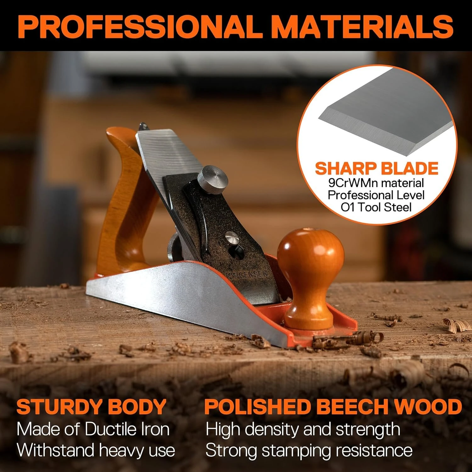 Pony Jorgensen No.4 Smooth Plane - 10 Wood Planer Hand Plane | Ductile Iron Body, Adjustable Cutting Depth - Image 4