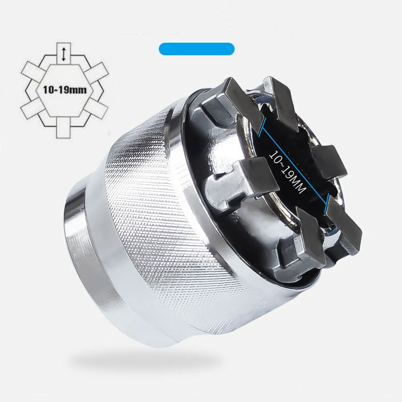 3/8 Inch Drive 10-19mm Adjustable Hex Universal Socket | Torque Ratchet Adapter - Image 2