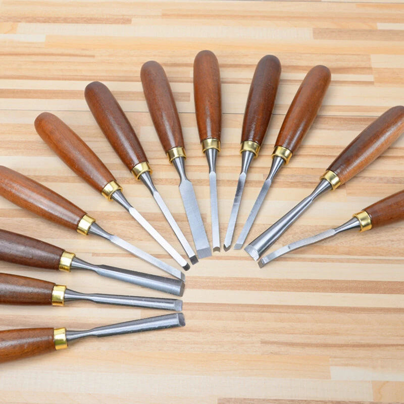 MYTEC 12pcs Wood Carving Chisel Set - 65Mn High Carbon Steel Sharp Blades - Image 5