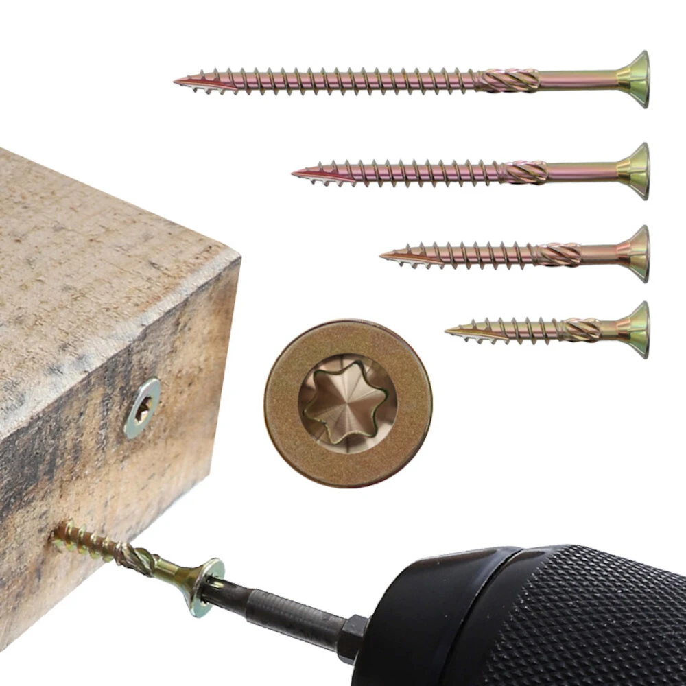 100pcs Pocket Hole Screws - T25 Torx Self-Tapping Deck Screws for Hardwood | 35/45/60/80mm - Image 2