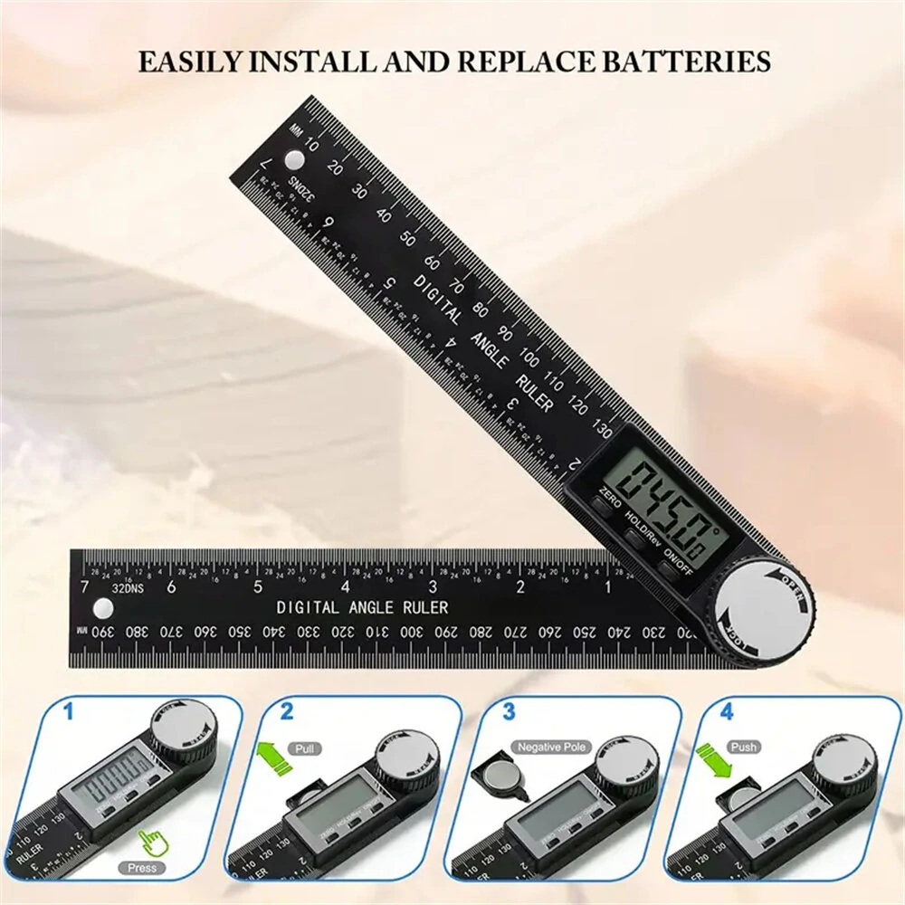 2-in-1 Digital Angle Finder Protractor | 7 Inch Ruler, LED Display, High Accuracy - Image 3