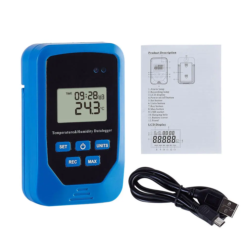 TL-505 Digital Thermometer Hygrometer - LCD Display | 80,000 Data Logger - Image 3