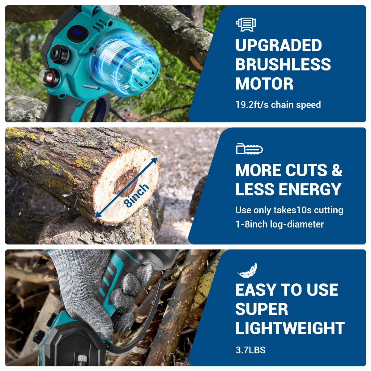 Drillpro 500W Cordless Pruning Shears - 35mm Cut SK5 Steel Blade | Rechargeable - Image 4