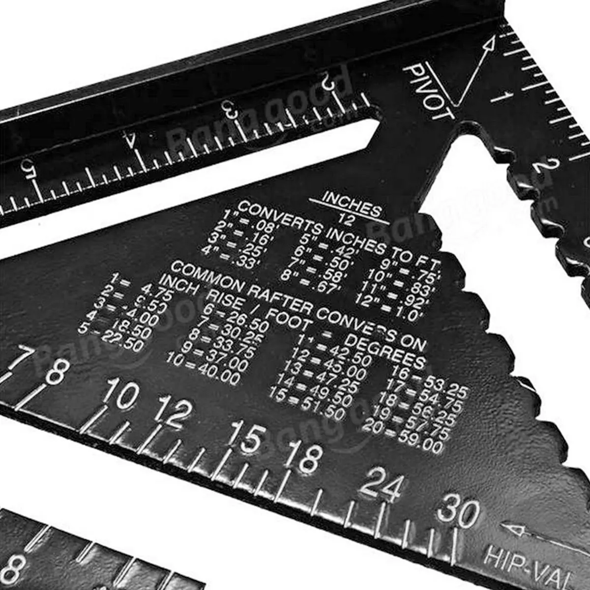 7 Inch Aluminum Triangle Ruler - Rafter Square & Angle Protractor Tool - Image 5