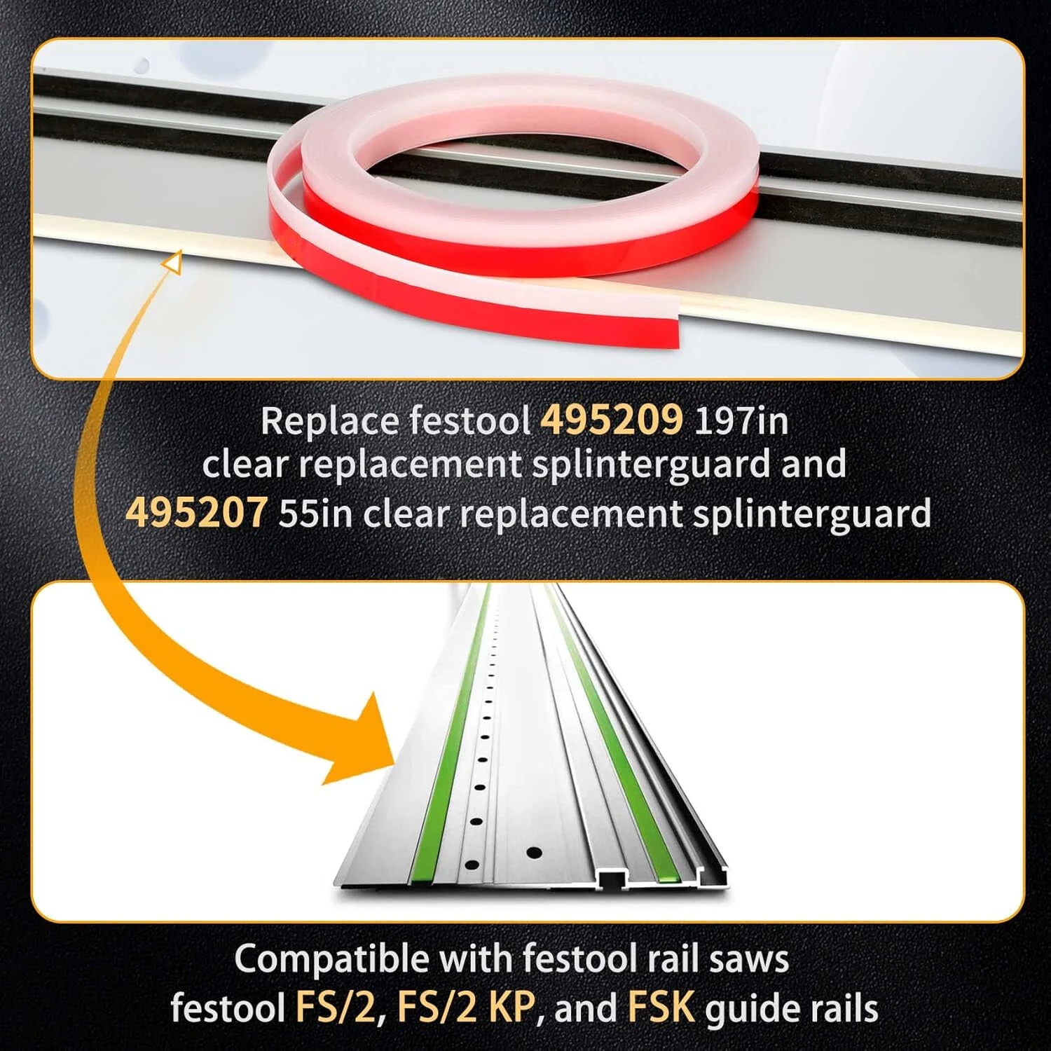 Festool Track Saw Rail Splinter Guard Strip | 3m Self-Adhesive Replacement | FS2 FSK Guide Rail Compatible - Image 3