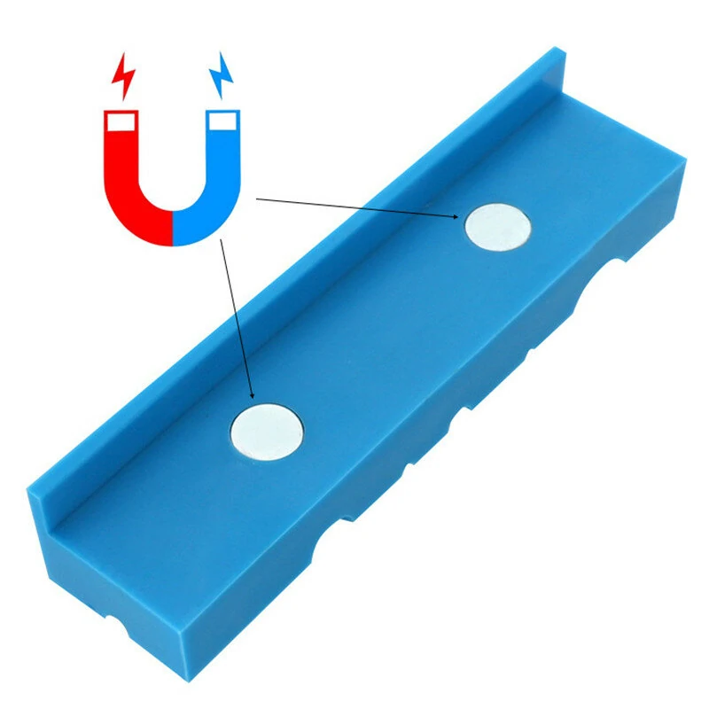 Drillpro 140mm Magnetic Vise Jaws - 2Pcs Reversible Soft Jaw Pads for Metal Table Vise - Image 4