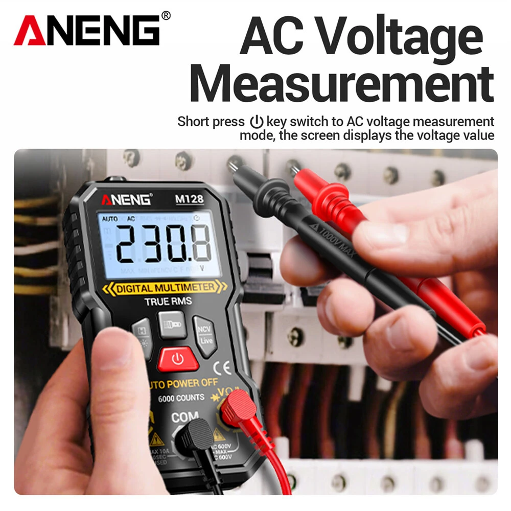 ANENG M128 True RMS Digital Multimeter | 6000 Count Auto-Ranging | Backlit Screen - Image 2