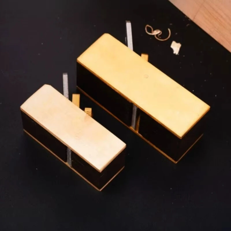 Mini Brass Hand Planer - High Carbon Steel Blade & Ebony Hardwood | Compact Woodworking Tool for Fine Chamfering & Crafting - Image 5