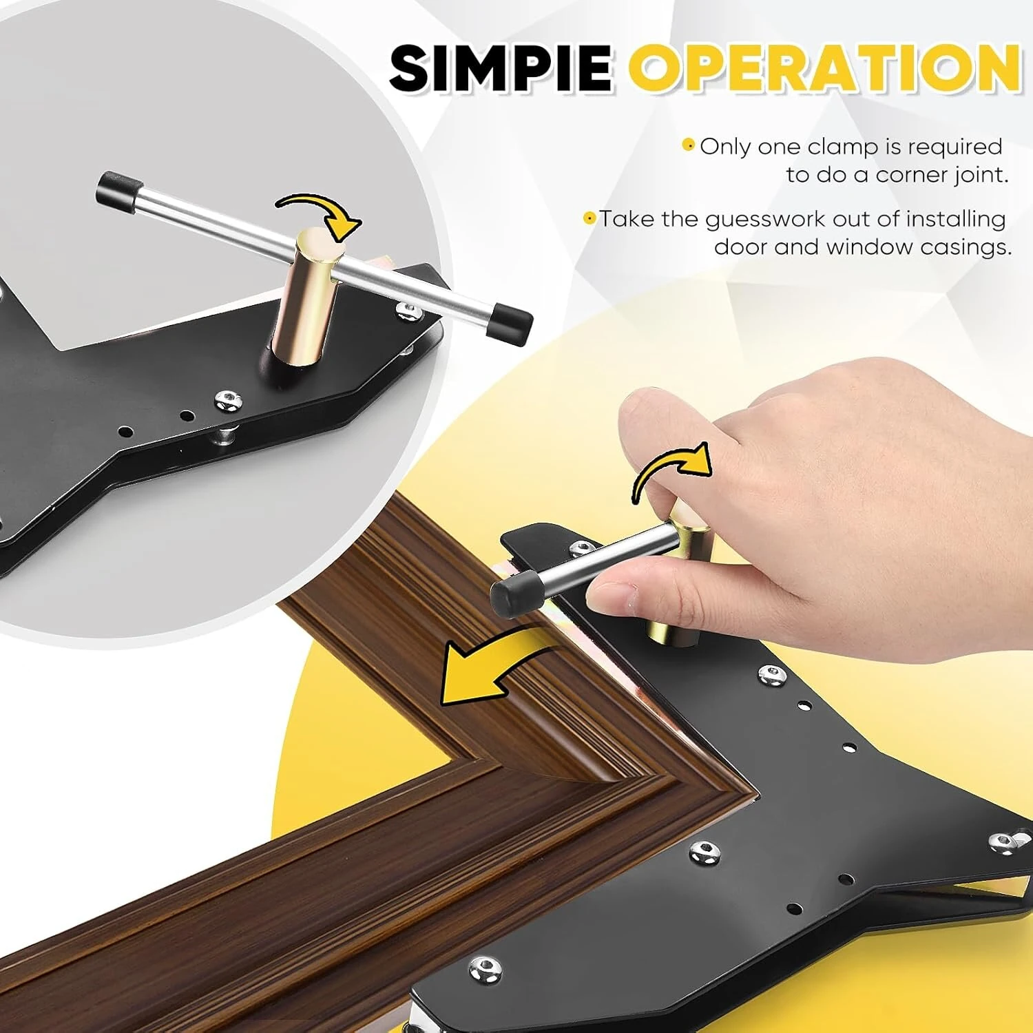 Max Corner Clamp Gauge - Heavy Steel & Solid Brass - Woodworking Miter Clamp for Door Window Frame Assembly - Image 5
