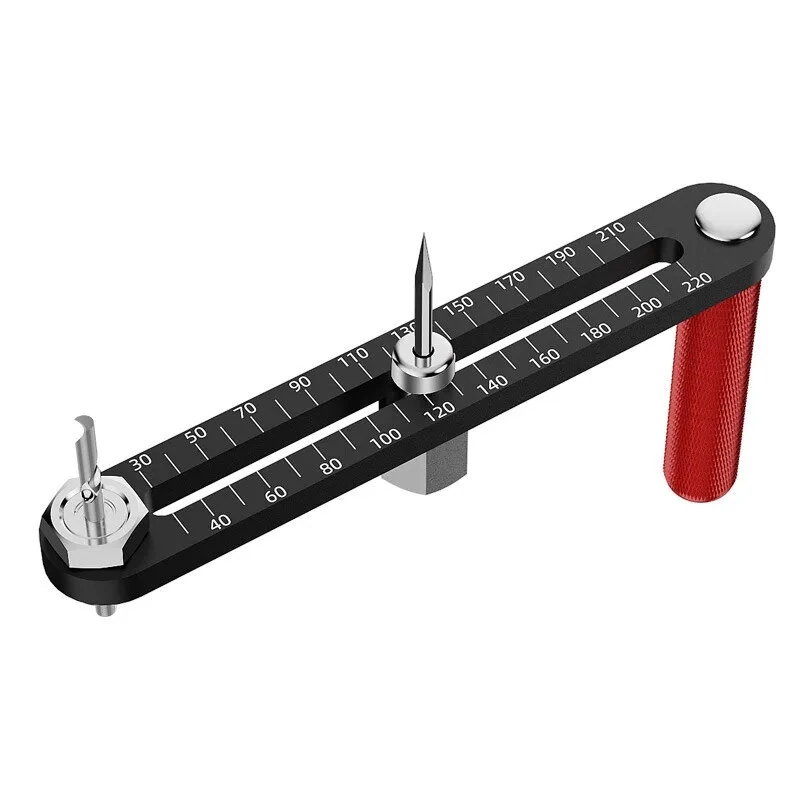 BOHAN Adjustable Circle Cutter 50-210mm | Aluminum Alloy & Cobalt Steel | For Wood, Metal, Drywall - Image 2
