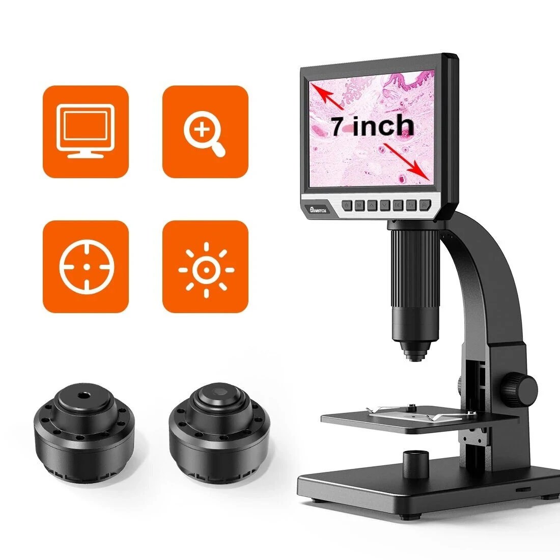 MT315 2000X Dual Lens Digital Microscope | 7-inch HD IPS Screen | Up/Down Light & PC Viewing - Image 3