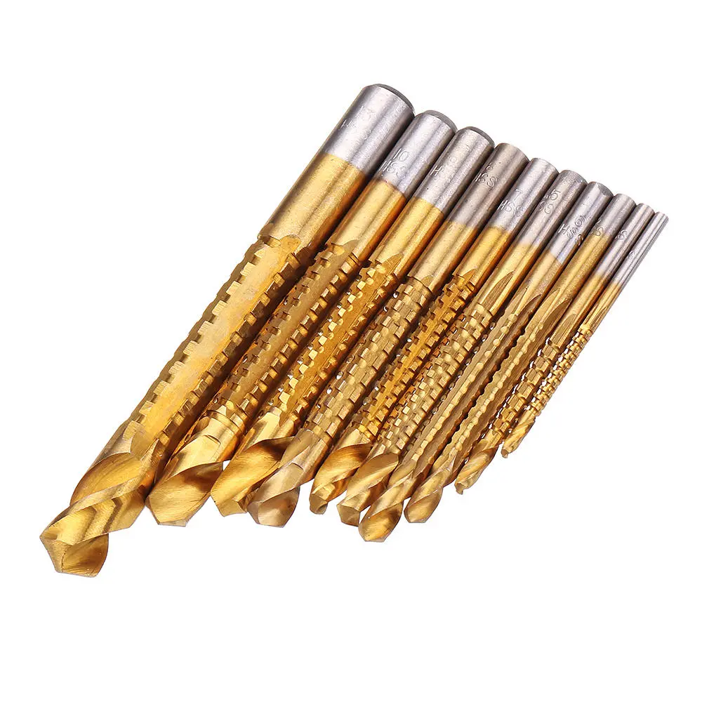 Drillpro 10pcs HSS Titanium Drill Bit Set | 3-13mm for Wood & Metal - Image 5