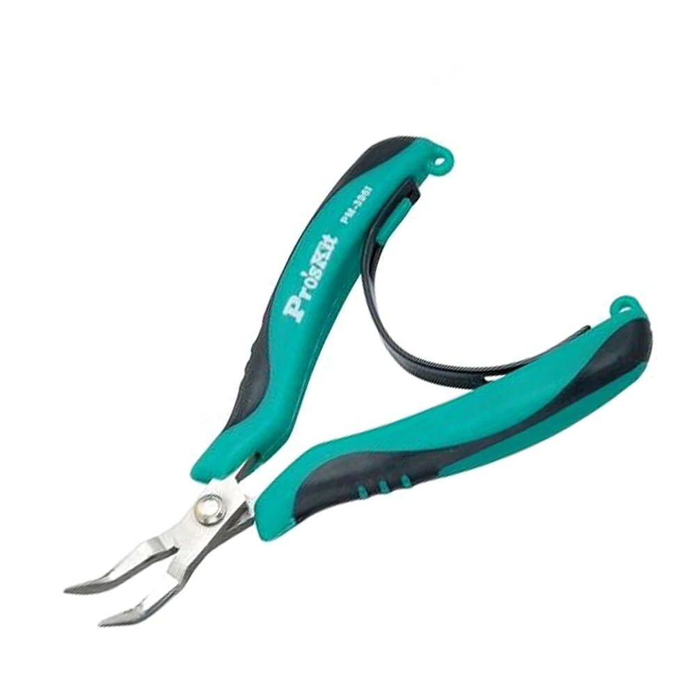 Pro'sKit PM-396I Bent Nose Pliers | AISI420 Stainless Steel Jewelry & Beading Tool - Image 3