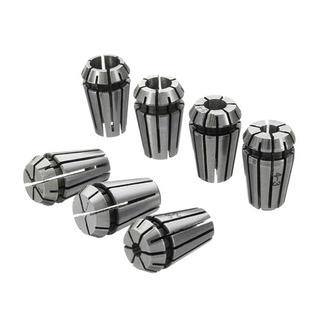 Drillpro ER11 Spring Collet Set - 7Pcs 1-7mm with 5mm Extension Rod - Image 5