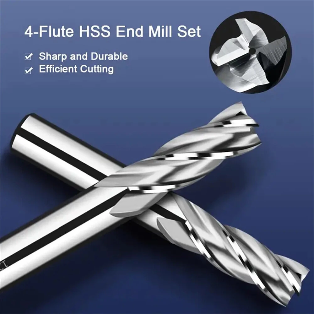10PCS 4 Flutes End Mill Bits | 2-12mm Straight Shank | For Wood Steel Titanium - Image 4