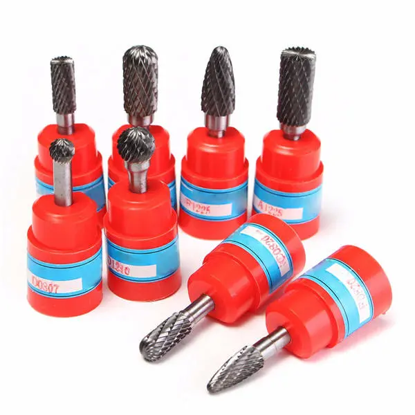 Tungsten Steel Rotary Burr Set - 8pcs 6mm Shank for CNC Engraving & Cutting - Image 2