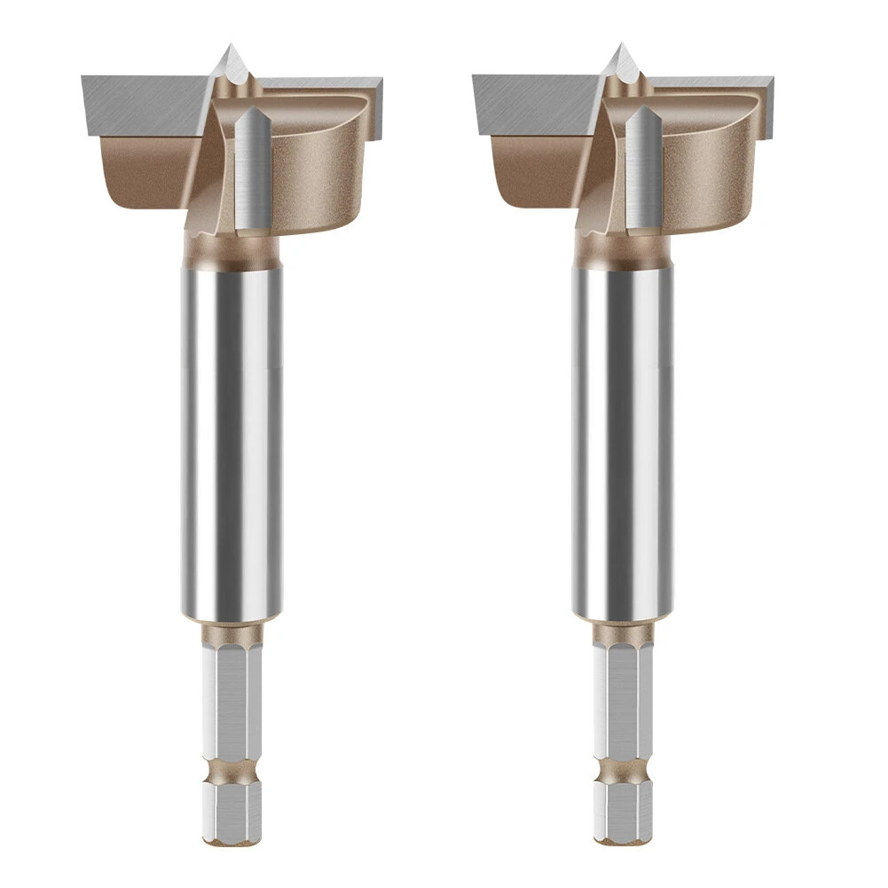 Professional 10-50mm Hex Shank Hinge Boring Bit | Tungsten Carbide 3-Tooth Double Blade - Image 2