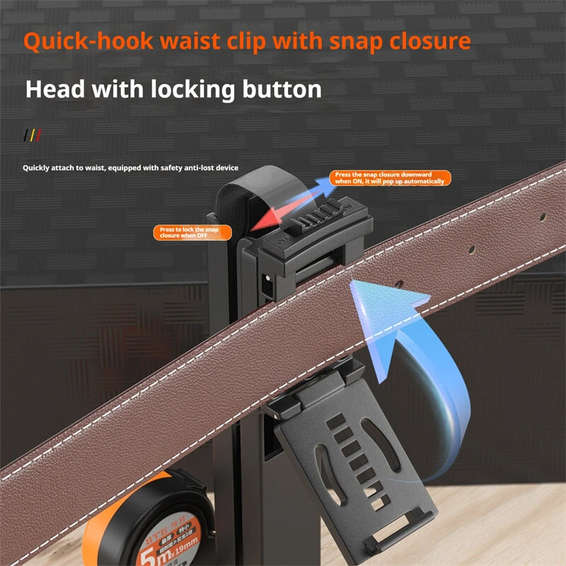 Portable 7 Inch Aluminum Triangle Ruler - 5m Steel Tape Measure & ABS Belt Clip - Image 4