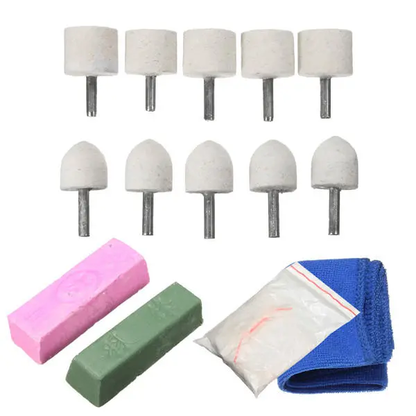 14pcs Wool Polishing Wheel Kit for Aluminium Brass Copper | Metal Polishing - Image 2
