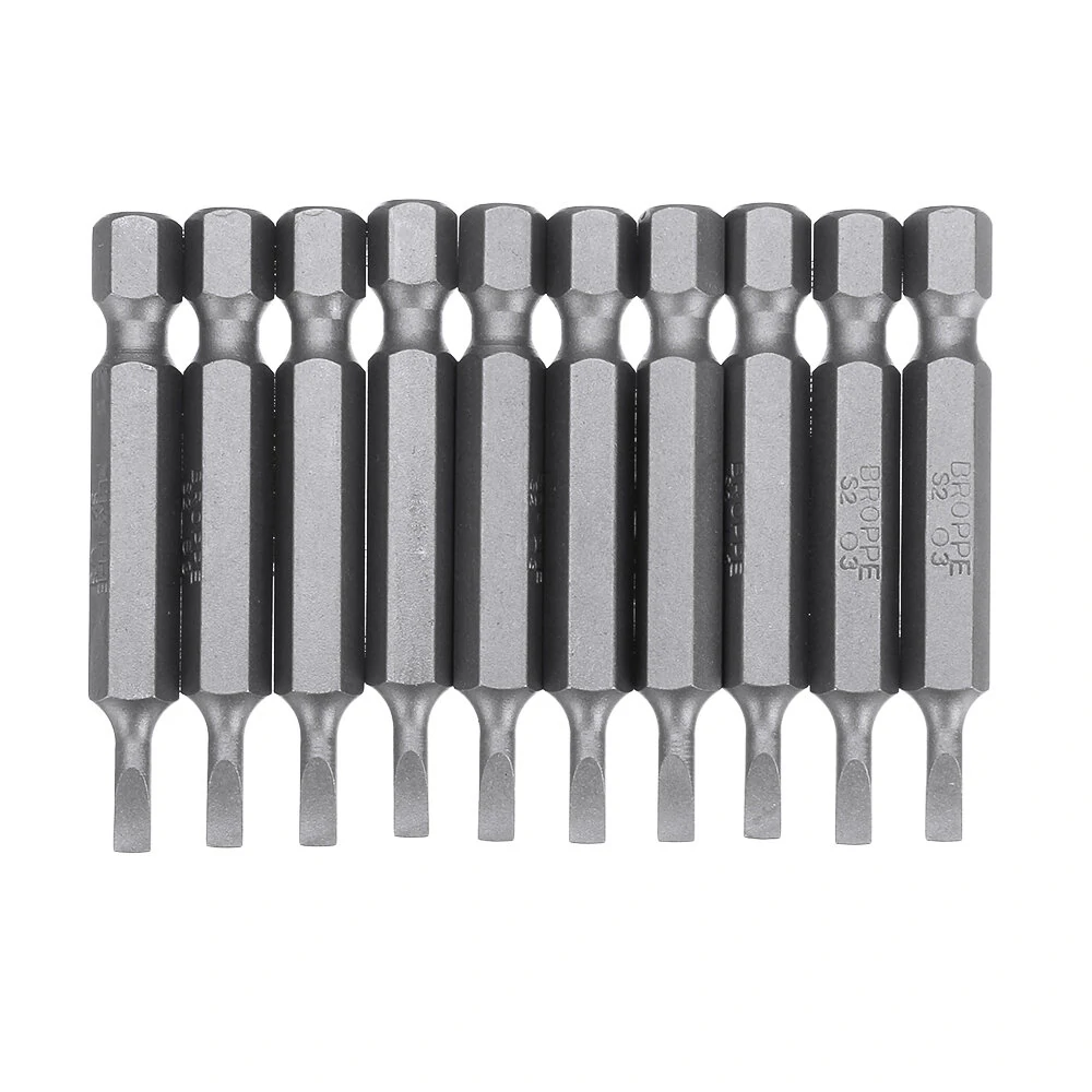 BROPPE 10Pcs Magnetic Screwdriver Bits Set - SL2 to SL6 Slotted 1/4 Inch Hex - Image 4