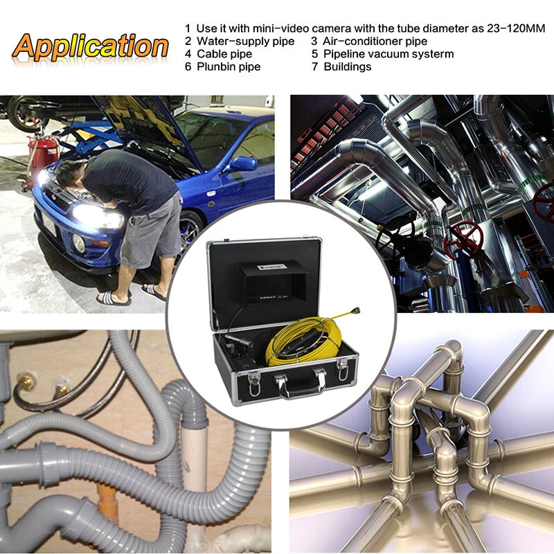 Eyoyo WF92 Pipe Inspection Camera | 40M Drain Sewer Borescope with 7 LCD Monitor - Image 2