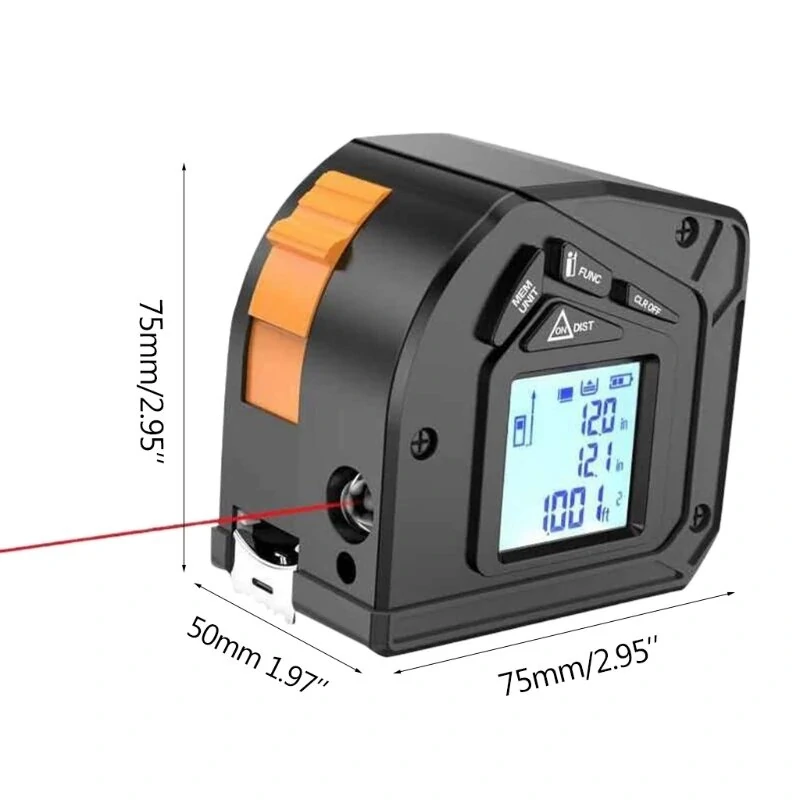 Digital Laser Measuring Tape 50M - 2-in-1 Rangefinder & Retractable Ruler - Image 5