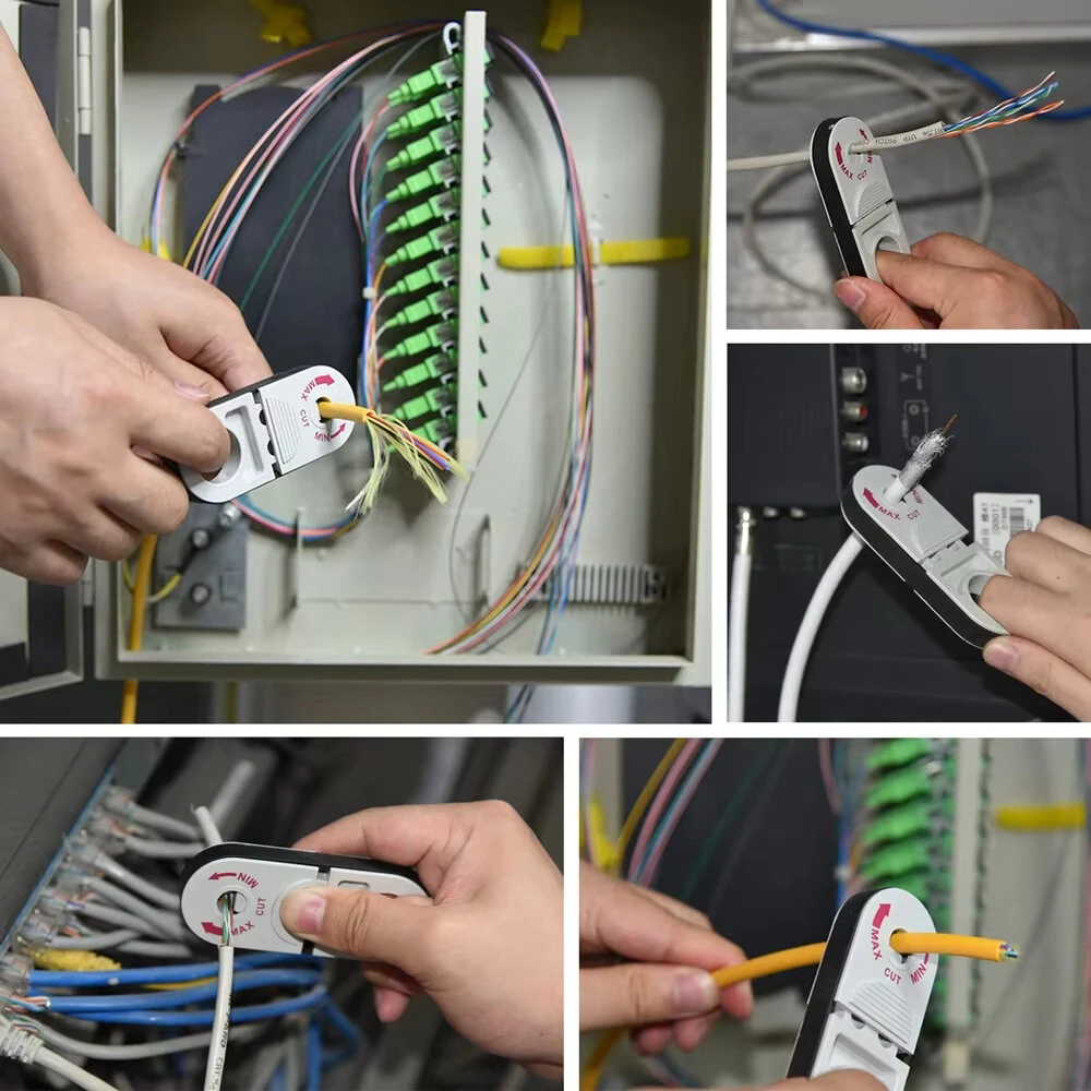 Universal Adjustable Network Cable Stripper Tool - Cat5e Cat6 Cat6a Cat7 Cat8 - One Hand Operation Compact Design - Image 5