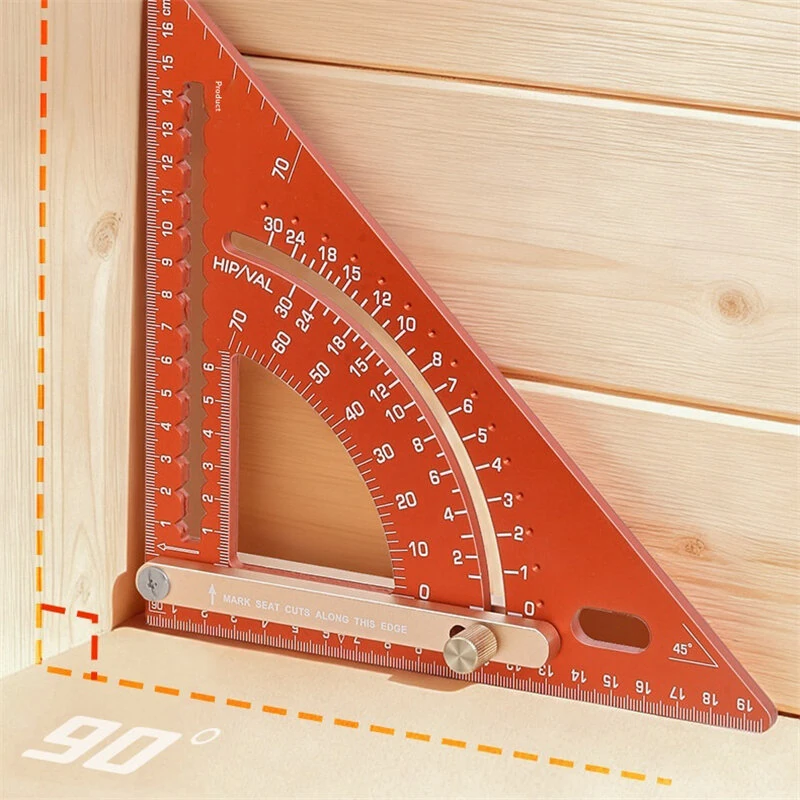 Adjustable Aluminum Alloy Triangle Ruler | Multi-Functional Protractor & Angle Measuring Tool - Image 4