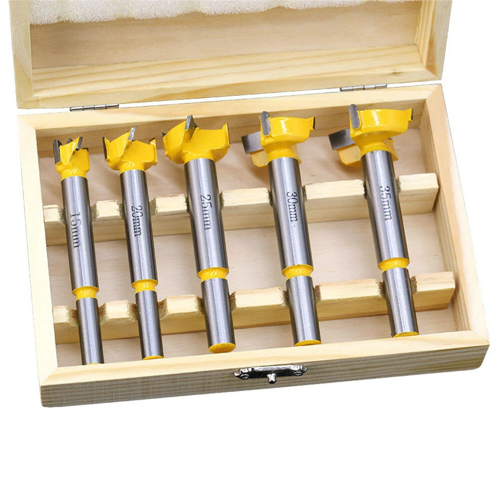 Drillpro 5pc Carbide Forstner Drill Bit Set | 15-35mm | Wood Hinge Boring - Image 2